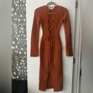 Khaite Vivia dress in burnt orange small